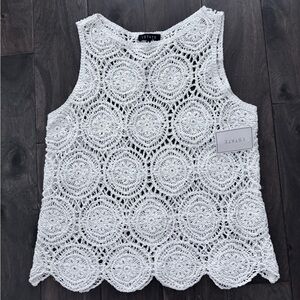 1. State Women's Crochet Lace Tank Top - White